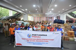 PGE Lahendong Salurkan Bantuan untuk Korban Erupsi Gunung Ruang