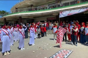 Gerak Jalan Peringati HUT RI Ke 79, Bupati Nelson Bangga, Antusias Dan Partisipasi Siswa