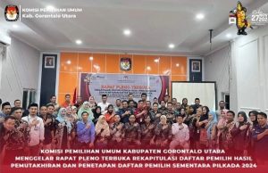 KPU Gorut Gelar Pleno Pemutahiran dan Menetapkan Daftar Pemilih Sementara Pilkada 2024