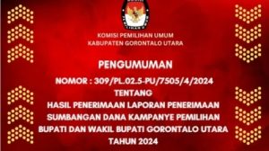 KPU Gorontalo Utara Umumkan LPSDK