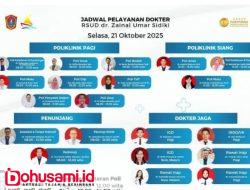 RSUD ZUS Gorut Rilis Jadwal Layanan Dokter, Selasa 21 Oktober 2025