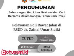 Manajemen RSUD ZUS Pastikan Layanan Darurat Tetap Siaga Selama Libur Imlek 2026