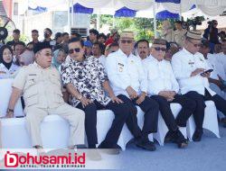 Bupati Sofyan Puhi Hadiri Kunjungan Presiden Prabowo di Kampung Nelayan Merah Putih Leato Selatan