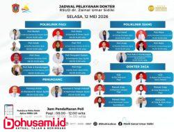 Mudahkan Masyarakat, RSUD ZUS Umumkan Jadwal Pelayanan dokter, Selasa 12 Mei 2026