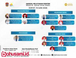 Tingkatkan Kenyamanan Pasien, RSUD dr. Zainal Umar Sidiki Rilis Jadwal Dokter Spesialis dan Dokter Jaga untuk Jumat, 19 Juni 2026