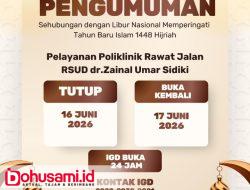 Tahun Baru Islam 1448 H: RSUD dr. Zainal Umar Sidiki Sesuaikan Jadwal Pelayanan, Layanan IGD Tetap Buka 24 Jam