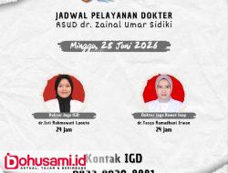 RSUD dr. Zainal Umar Sidiki Rilis Jadwal Dokter Jaga IGD dan Rawat Inap untuk Minggu, 28 Juni 2026