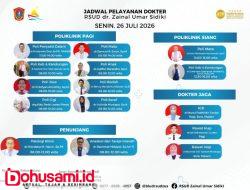 RSUD dr. Zainal Umar Sidiki Rilis Jadwal Resmi Pelayanan Dokter