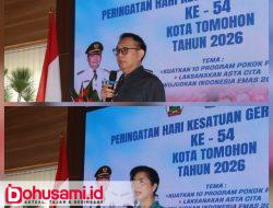 Wali Kota Caroll Hadiri HKG PKK dan Pelantikan Puspaga Tumou Tou Tomohon