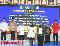 Bupati Sofyan Tanda Tangani MoU Isbat dan Pendaftaran Tanah Wakaf Terpadu