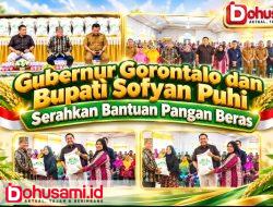 Gubernur Gorontalo Bersama Bupati Sofyan Serahkan Bantuan Pangan Beras