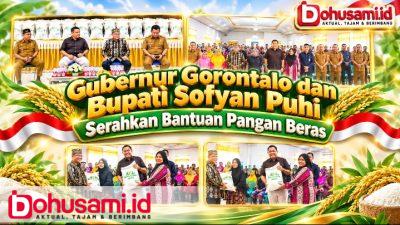 Gubernur Gorontalo Bersama Bupati Sofyan Serahkan Bantuan Pangan Beras