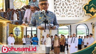 Bupati Sofyan Puhi Resmikan Masjid Al Masyur di Desa Balahu
