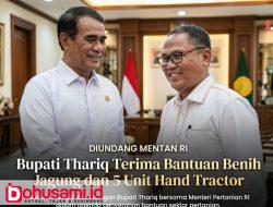 Diundang Mentan RI, Bupati Thariq Menerima BantuanBenih Jagung dan 5 Unit Hand Tractor