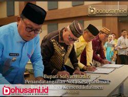 Bupati Sofyan Hadiri Penandatanganan Nota Kesepahaman Bersama Badan Bahasa Kemendikdasmen