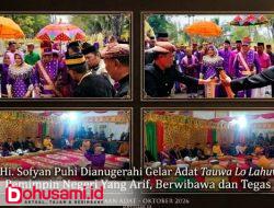 Bupati Gorontalo, Hi. Sofyan Puhi Dianugerahi Gelar Adat Tauwa Lo Lahuwa